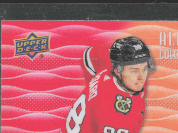 2023 Upper Deck Allure Color Flow Red-Orange Trading Card Connor Bedard Chicago Blackhawks CF-16