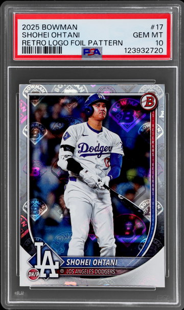 2025 Bowman Shohei Ohtani Retro Logo Pattern PSA 10