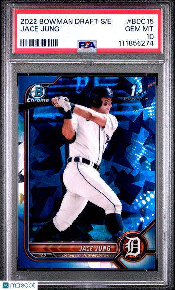 2022 Bowman Draft Chrome Sapphire Edition Jace Jung #BDC15 PSA 10