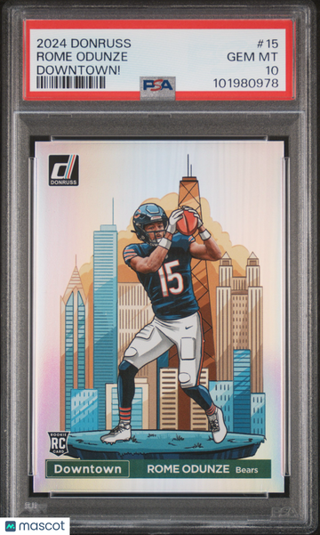 2024 Panini Donruss Downtown! Rome Odunze #15 Rookie PSA 10