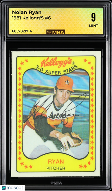 1981 Kellogg's Nolan Ryan #6 MBA 9