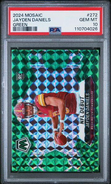 2024 Panini Mosaic NFL Debut Green Jayden Daniels #272 PSA 10