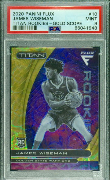 2020-21 Panini Flux James Wiseman GOLD SCOPE 3/18 Titan Rookies PSA 9 Mint RC SP