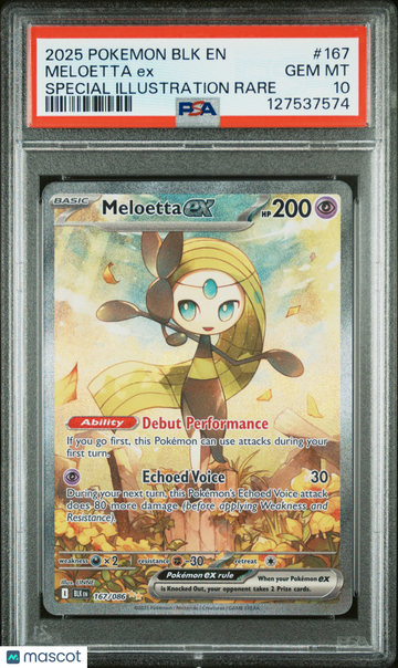 2025 Pokemon BLK EN-Black Bolt Meloetta EX Special Illustration Rare PSA 10 #167