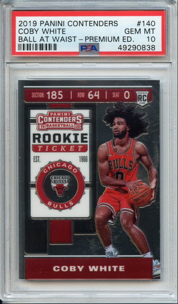 Coby White Contenders Ball At Wait Premium Edition Rookie PSA 10
