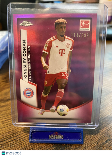 2024 Bundesliga Kingsley Coman #87 Pink RefractorPink Refractor Seriel Numbered