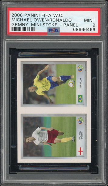 2006 Panini World Cup Sticker Panel Ronaldo Michael Owen PSA 9 POP 7 None Higher