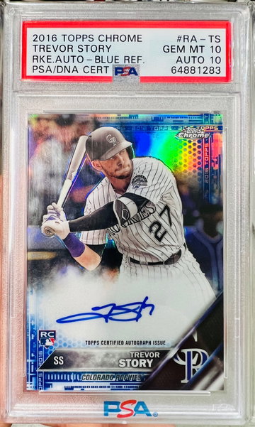 2016 Topps Chrome Blue /150 Trevor Story PSA 10/10