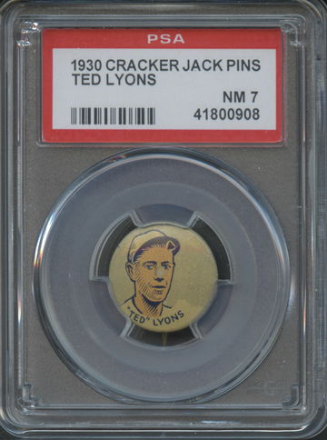 1930 Cracker Jack Pins Ted Lyons PSA 7 NM