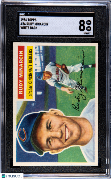 1956 Topps Rudy Minarcin #36 White Back SGC 8