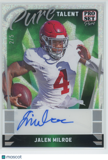 2023 Leaf Pro Set Pure Talent Jalen Milroe #PT-JM1 /5 Autograph