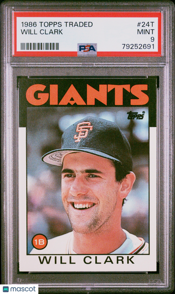 1986 Topps Traded Will Clark #24T PSA 9