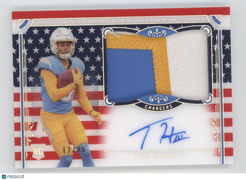2025 Panini National Treasures Football Tre Harris #178 Stars and Stripes RPA RC 12/25