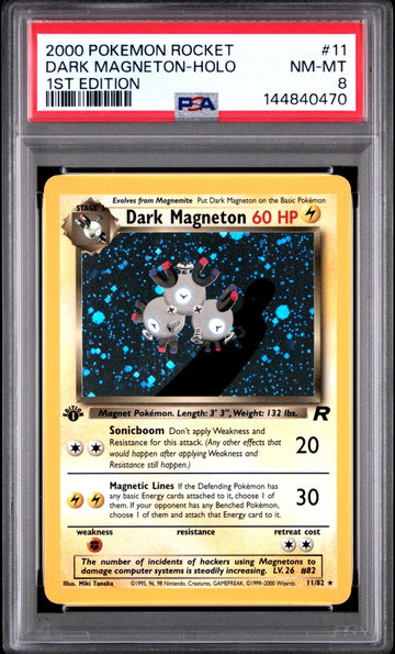 2000 Pokemon Team Rocket 1st Edition Holo Dark Magneton #11 PSA 8