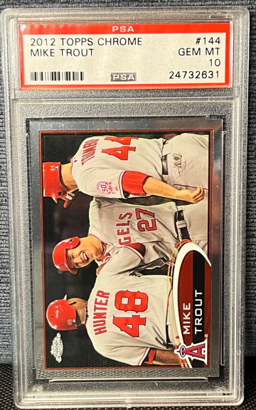 2012 Topps Chrome #144 Mike Trout 2nd Year Card PSA 10 Gem Mint Angels
