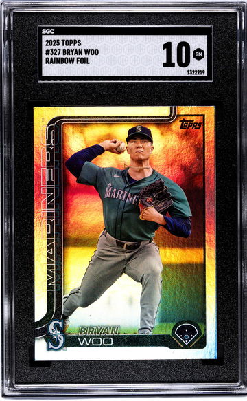 2025 Topps #327 Bryan Woo Rainbow Foilboard SGC 10