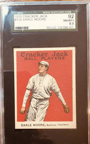 1915 Cracker Jack #124 Earle Moore SGC 92 8.5 NrMt Mt plus