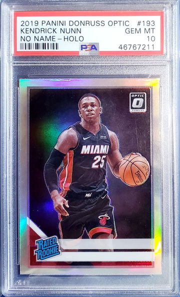 2019 Panini Donruss Optic #193 Kendrick Nunn No Name Holo PSA 10
