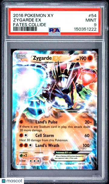 2016 Pokemon Xy Fates Collide Zygarde EX Fates Collide PSA 9 #54