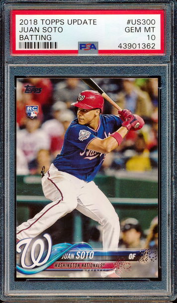 2018 Topps Update #US300 Juan Soto Batting RC Rookie PSA 10 1362