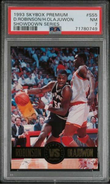 Robinson VS Olajuwon Showdown Series 1993 Skybox Basketball Card #SS5 PSA 7