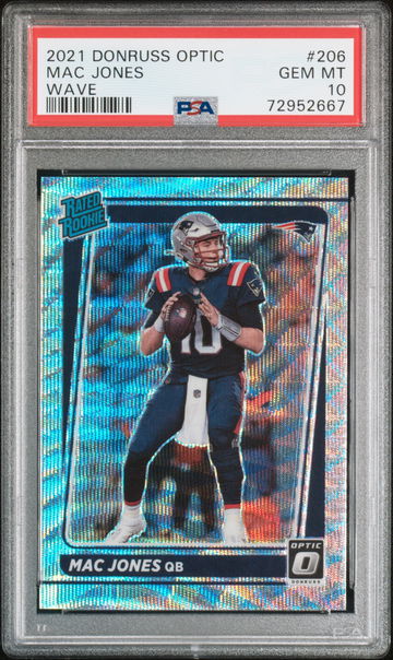 2021 Optic Mac Jones Wave Rated Rookie /299 PSA 10