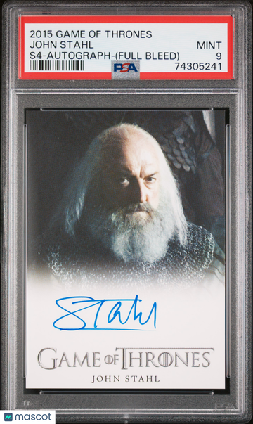 2015 Game Of Thrones Season 4-Autograph John Stahl (Full Bleed) PSA 9