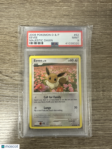 2008 Pokemon Diamond & Pearl Majestic Dawn Eevee Majestic Dawn PSA 9 #62