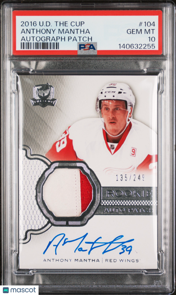 2016-17 Upper Deck The Cup Anthony Mantha #104 Autograph Patch /249 Rookie PSA 10