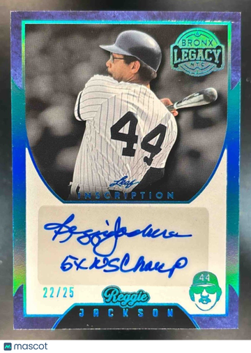 2024 Leaf Bronx Legacy Reggie Jackson #MO-RJ4 Inscriptions Blue /25