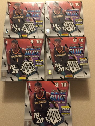 2019-20 mosaic mega (5) box lot