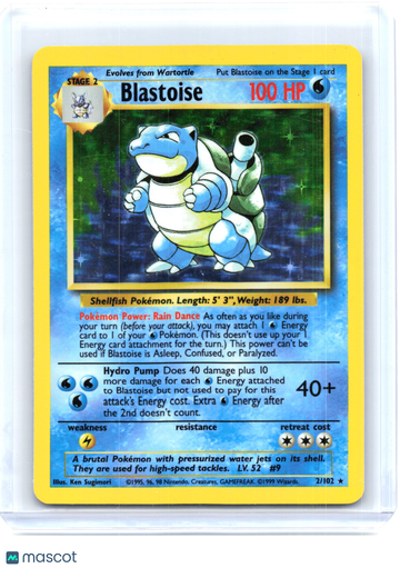 Base Set Blastoise Holo Holo Rare [Moderately Played] #2/102