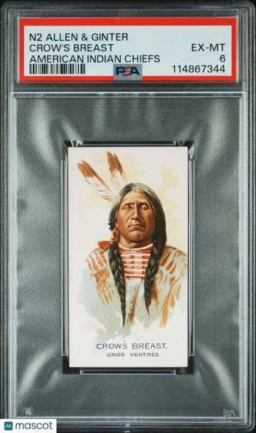 1888 N2 Allen & Ginter American Indian Chiefs Crow's Breast PSA 6
