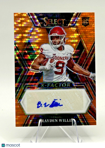 2023 Panini Select Draft Picks Brayden Willis #XS-BWI Orange Pulsar Prizm Parallel/Variety Rookie Insert Panini Authenti