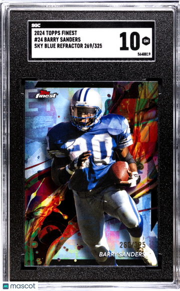 2024 Topps Finest Barry Sanders #24 Sky Blue Refractor SGC 10