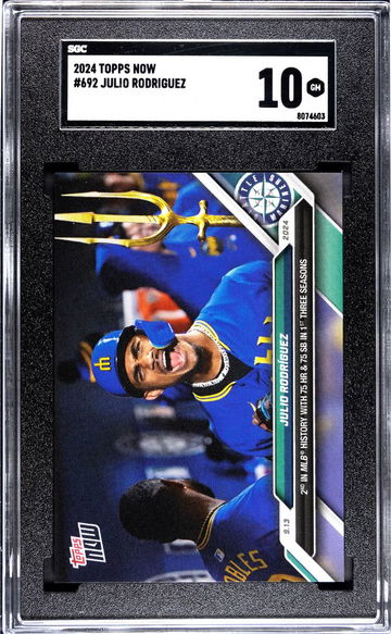 2024 TOPPS JULIO RODRIGUEZ NOW #692 limited /1519 SGC 10