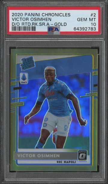 2020 Chronicles Victor Osimhen Optic Rated Rookie GOLD 9/10 PSA 10 Pop 2