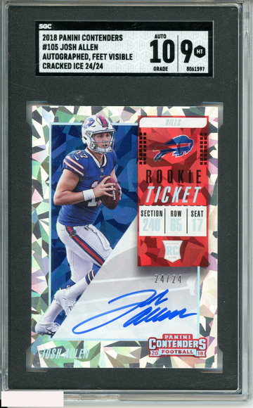 2018 PANINI CONTENDERS ROOKIE TICKET JOSH ALLEN #105 SGC  9 AUTO 10 RC 24 OF 24