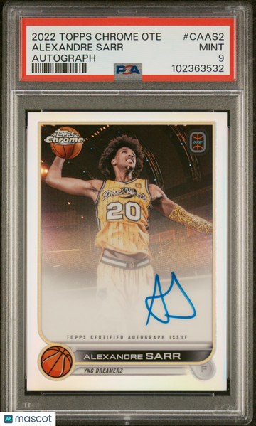 Alexandre Sarr 2022-23 Topps Chrome Overtime Elite #CAAS2 PSA 9