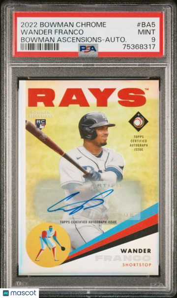 2022 Bowman Chrome Bowman Ascensions Wander Franco #BA5 Autograph PSA 9