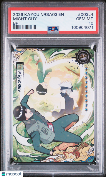2026 Naruto Card Nrsa03-Chapter Jin English Series 3 BP Might Guy #003L4 PSA 10