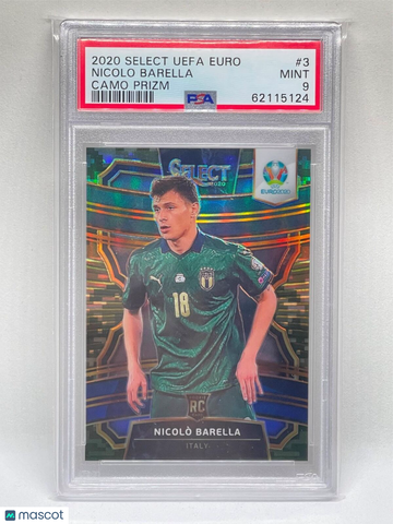 2020 Panini Select UEFA Euro Nicolo Barella #3 Camo Prizm PSA 9