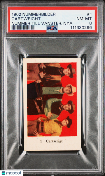 1962 Nummerbilder Nummer Till Vanster, Nya Cartwright #1 PSA 8