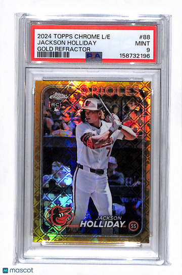 2024 Topps Chrome Logofractor Edition Jackson Holliday #88 Gold Refractor PSA 9