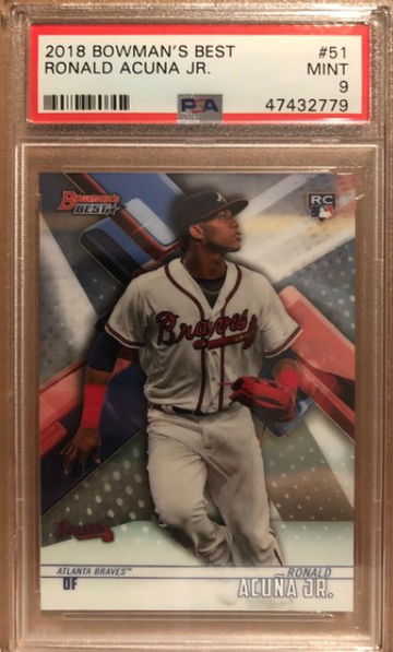 Ronald Acuna 2018 Bowman's Best Rookie Card PSA 9