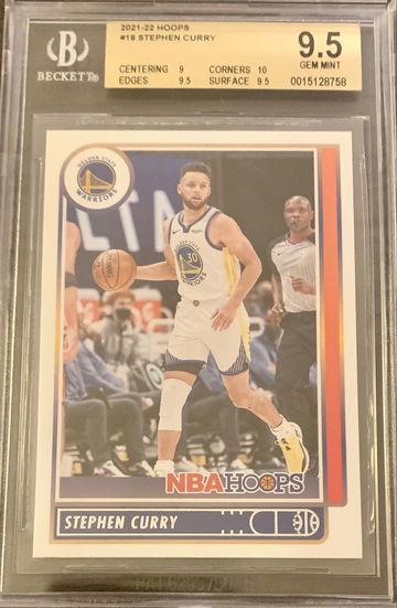 2021-22 Panini NBA Hoops Stephen Curry  #18 - Graded BGS 9.5 Gem Mint Card MT.