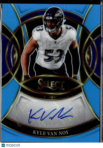 Kyle Van Noy 2026 Panini Select Prizm Signatures Auto Blue /49 Baltimore Ravens