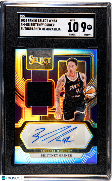 2024 Panini Select Wnba Brittney Griner #AM-BG Autograph Mem. SGC 9 Auto 10