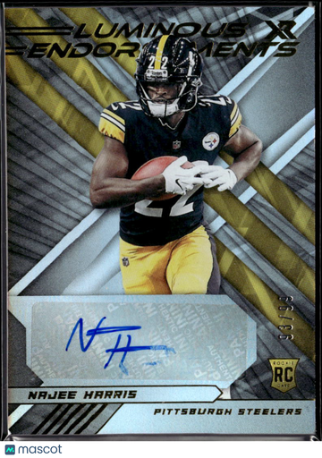 Najee Harris 2021 Panini XR Luminous Endorsements RC Auto /99 Pittsburgh Steelers