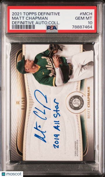 2021 Topps Definitive Definitive Autograph Collection Matt Chapman #MCH Autograph Coll. /50 PSA 10